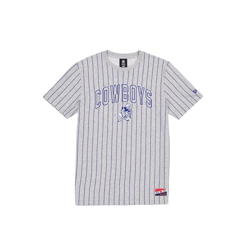 New Era Dallas Cowboys Throwback Gray Pinstripe T-Shirt - Size XL
